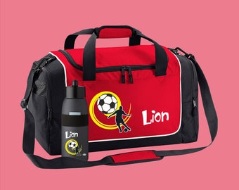 Sports bag 38 liters with name and football motif