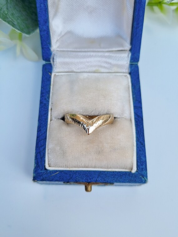 Vintage gold on sale wishbone ring