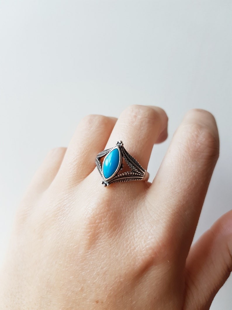 turquoise jewellery vintage silver ring size 10 Vintage Silver Turquoise Ring december birthstone ring