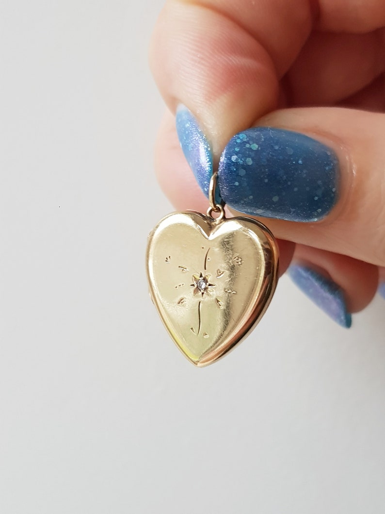 Vintage Gold Locket With Diamond  photo locket gold locket image 0