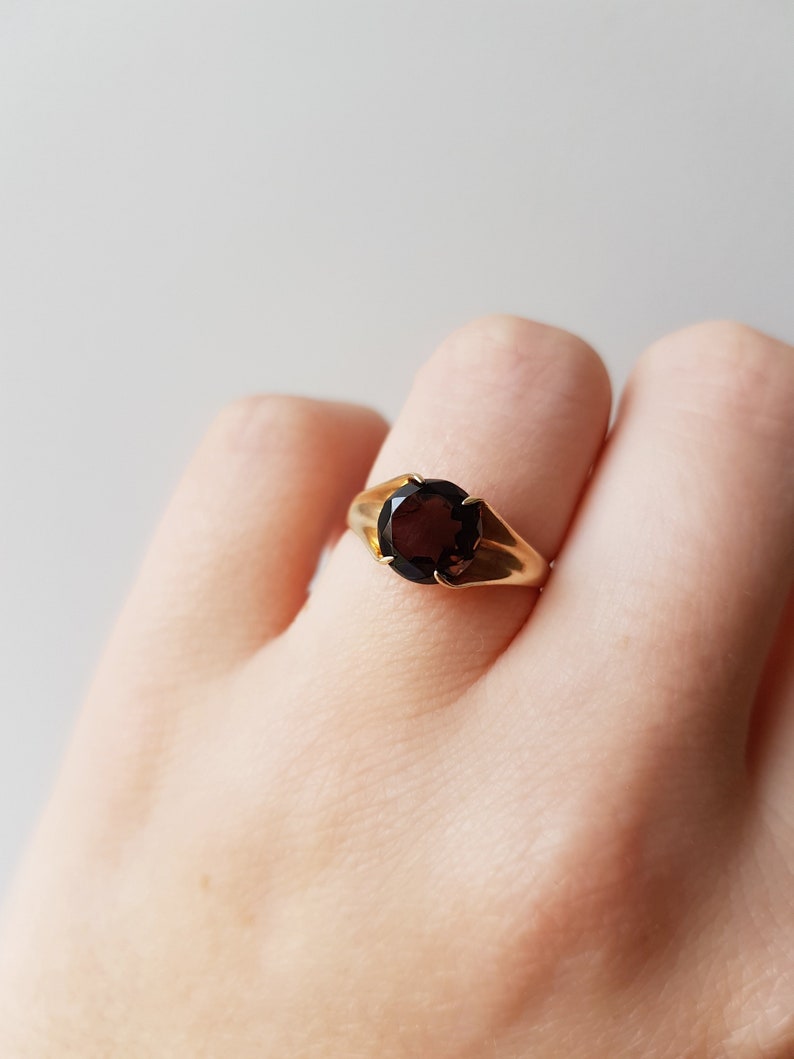 vintage engagement Vintage Gold Smoky Quartz Ring 9k gold ring smoky quartz jewellery