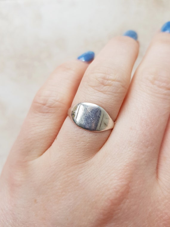 Vintage Silver Signet Ring - size N, size 6.5, vin