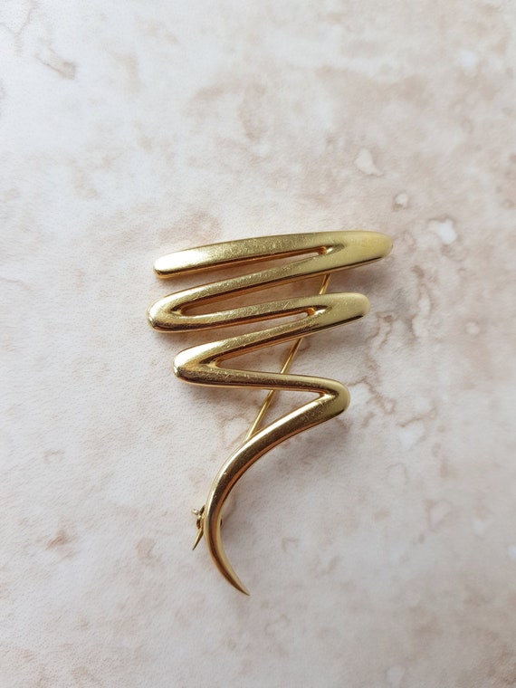 Vintage Tiffany Squiggle Brooch - 18ct gold brooch