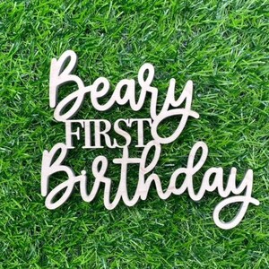 Beary First Birthday Sign, Party Backdrop Sign, Boy First Anniversary Banner, Teddy Bear Theme Birthday Party, One Year Boy Decoration