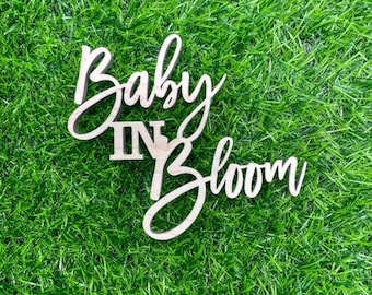 Baby in Bloom Sign, Baby Shower Decoration, Hello Baby Backdrop Wood Sign, Gender Reveal Decor