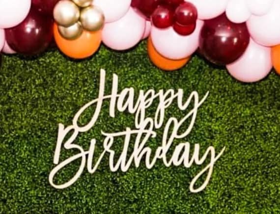 Signe De Nom En Bois Joyeux Anniversaire, Miroir Acrylique Découpé Au Laser, Lettres Murales Dorées, Décoration Murale Suspendue Pour Fête D'anniversaire à La Maison