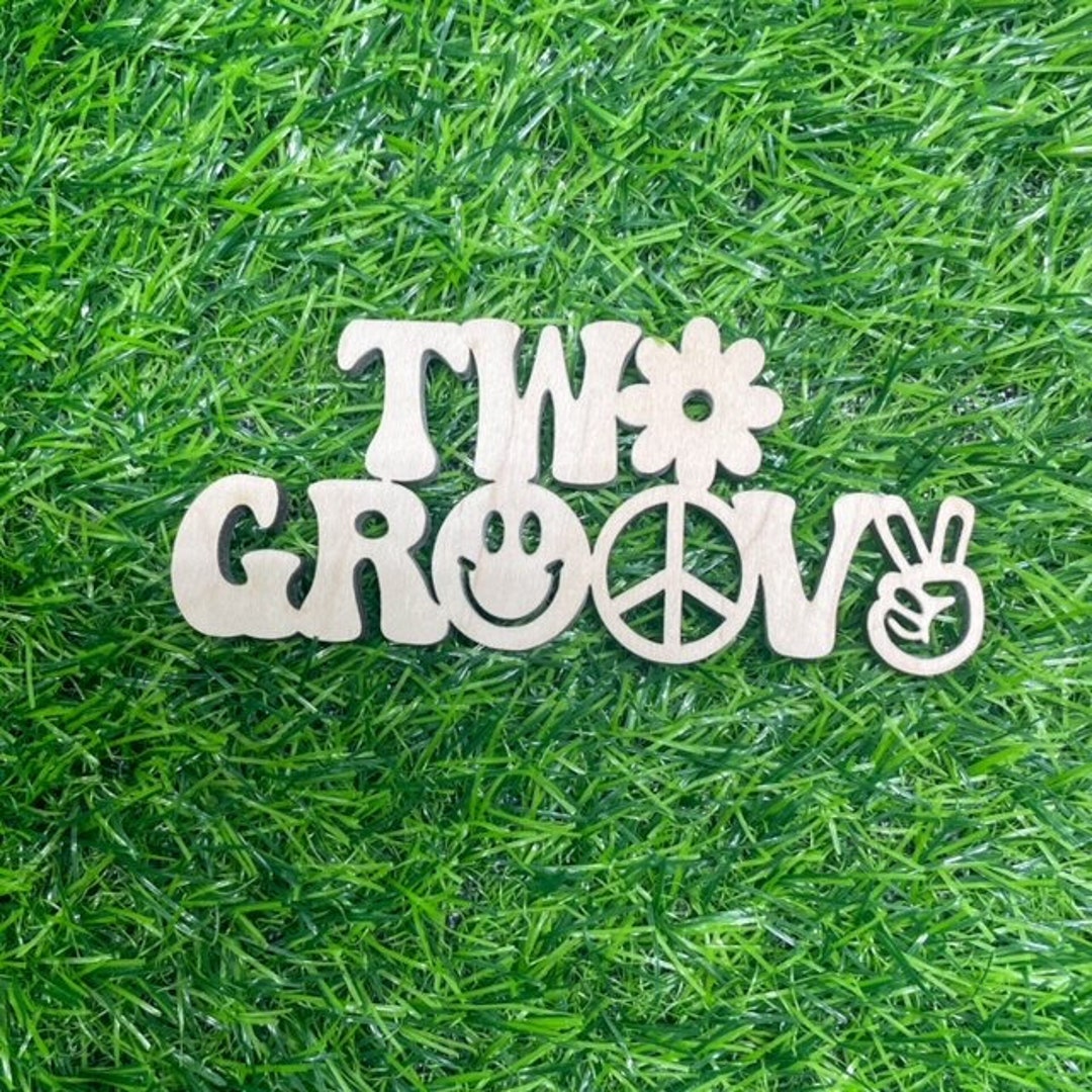 Two Groovy Signs Two Groovy Backdrop Wood Sign, Retro Girl Second Birthday Wooden Sign ...