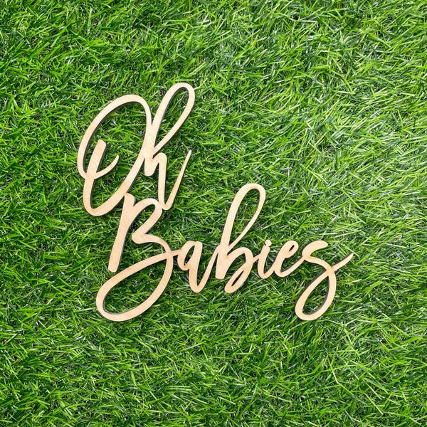 Oh Babies Sign, Twins Baby Shower Decoration, Oh Babies Backdrop Wood Sign, Gender Reveal Decor