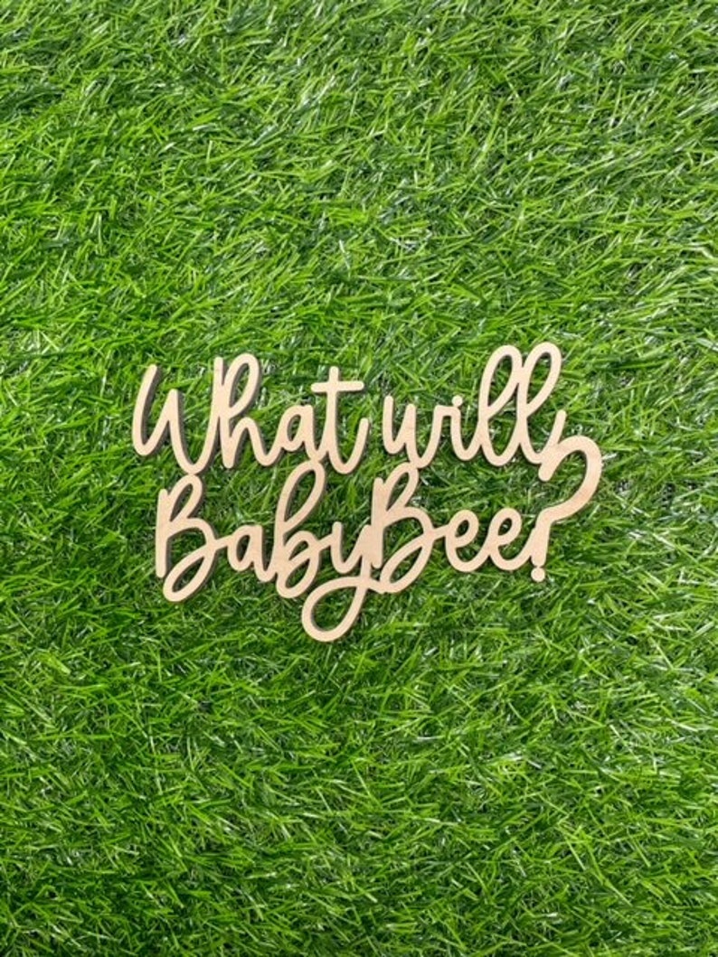 Baby Bee Sign Gender Reveal Party Backdrop Sign Boy or Girl Baby Shower Wooden Sign What will baby bee