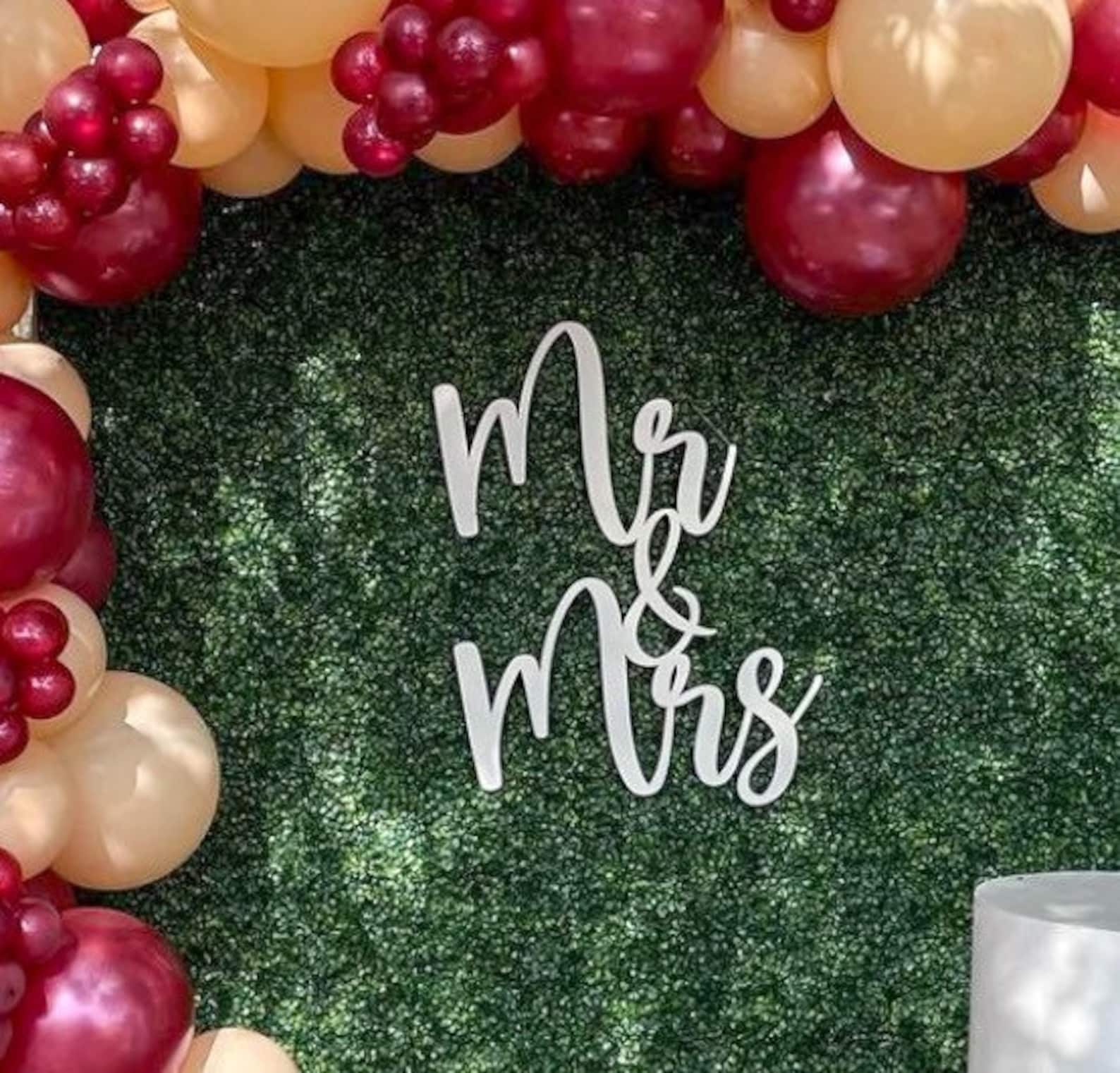 Wedding Backdrop Decor, Mr. and Mrs. Wooden Sign, Mr and Mrs Sign for ...