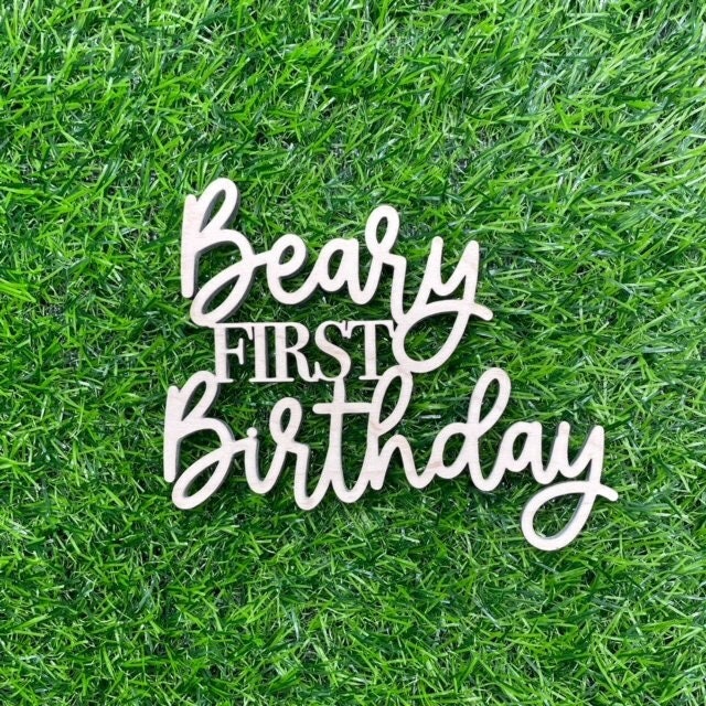 Beary First Birthday Sign Party Backdrop Sign Boy First Anniversary Banner Teddy Bear Theme Birthday Party One Year Boy