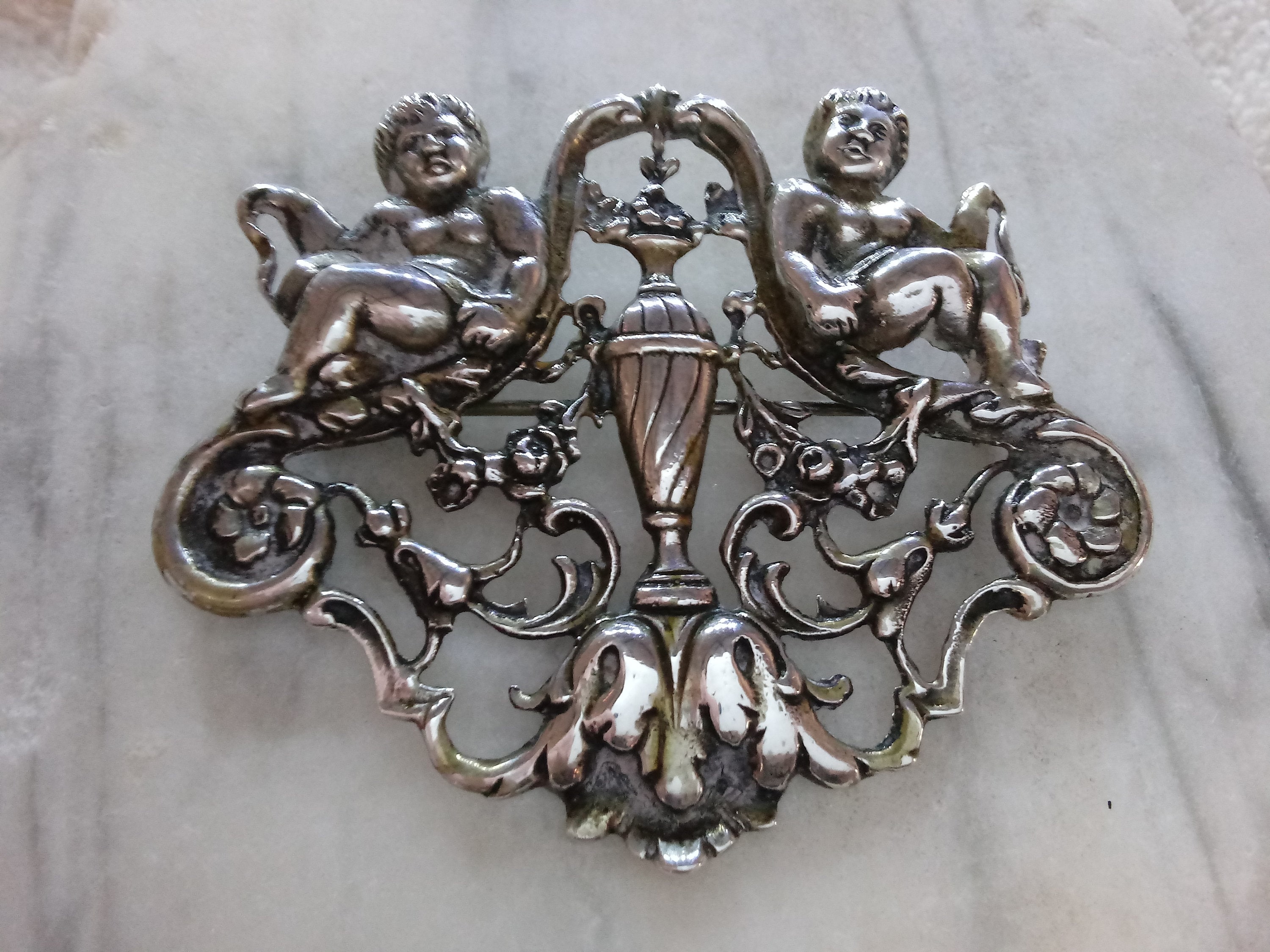 Sterling Cherub Pin Heavenly Detailed Brooch Art Nouveau. Etsy Hong Kong