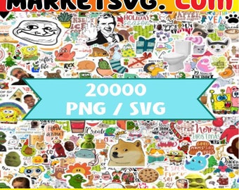 20000+ SVG Sticker Bundle, PNG Printable Stickers,Digital sticker pack, Stickers bundle, Sticker png set