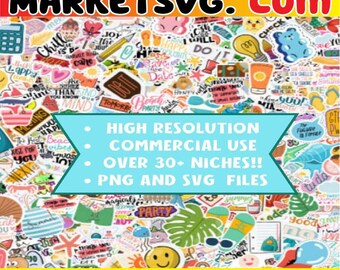 20000+ SVG Sticker Bundle, PNG Printable Stickers,Digital sticker pack, Stickers bundle, Sticker png set