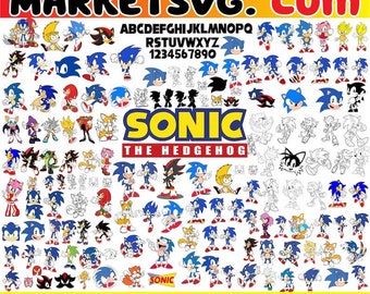 The Hedgehog Svg, sonic Svg, Sonic Head Svg, sonic png, Layered SVG bundle, svg files for cricut, game svg, cartoon SVG Bundle