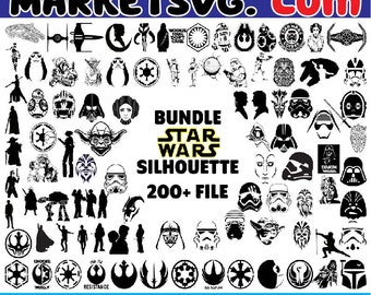 Lot de 200 fichiers Starwars Svg, anniversaire Starwars Svg, Svg personnages Star Wars, Svg symbole, fichiers Svg famille Star Wars, Cricut