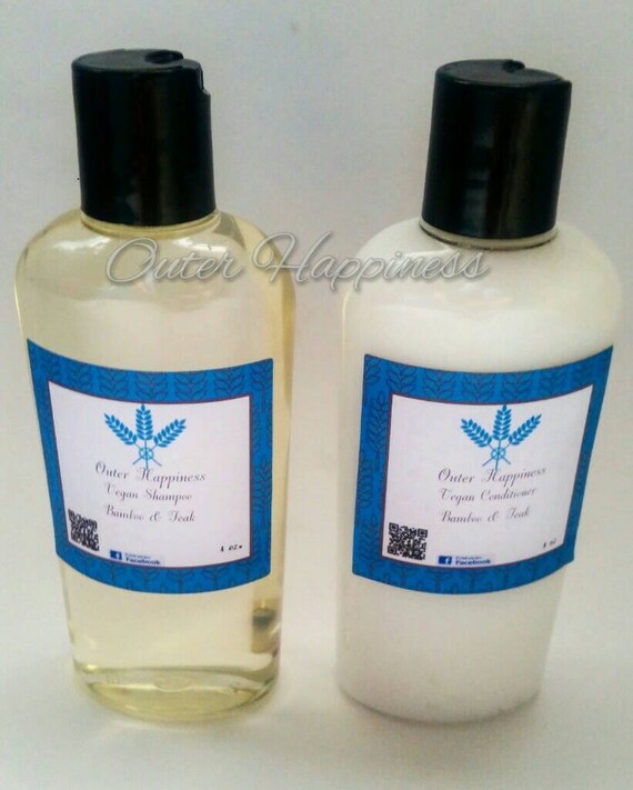 Bamboo And Teak Vegan Shampoo And Conditioner Vegan Shampoo Etsy