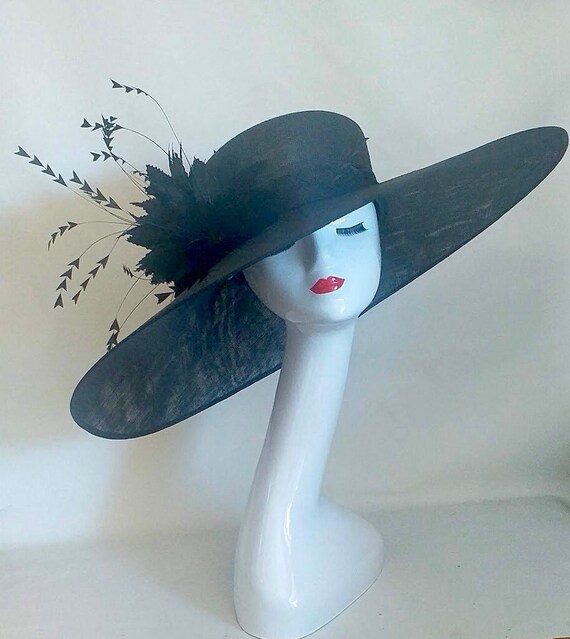 Ladies large black hat