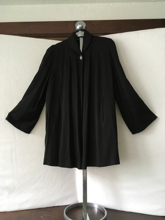 Vintage black jacket 1940 black jacket/ 1940 cape/