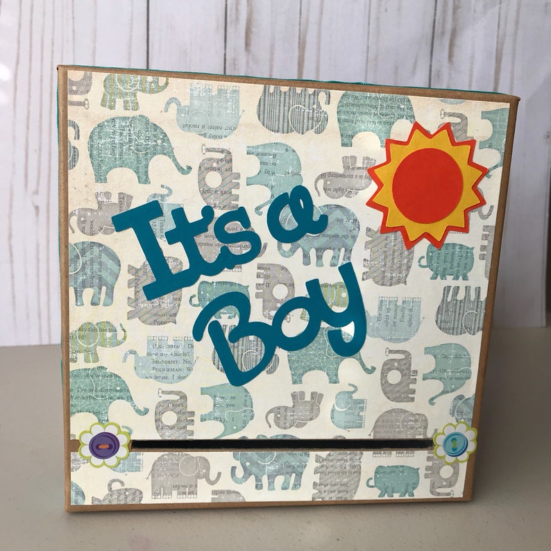 Elephant baby shower/birthday party Card box safari baby Etsy