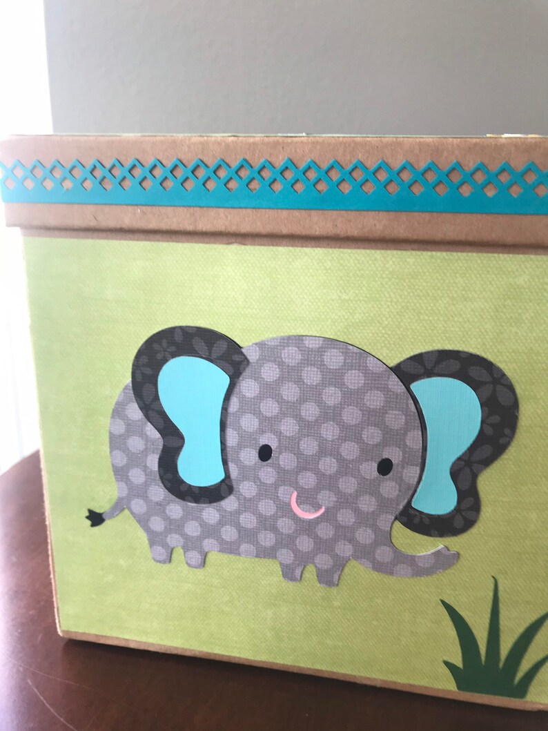Elephant baby shower/birthday party Card box safari baby Etsy