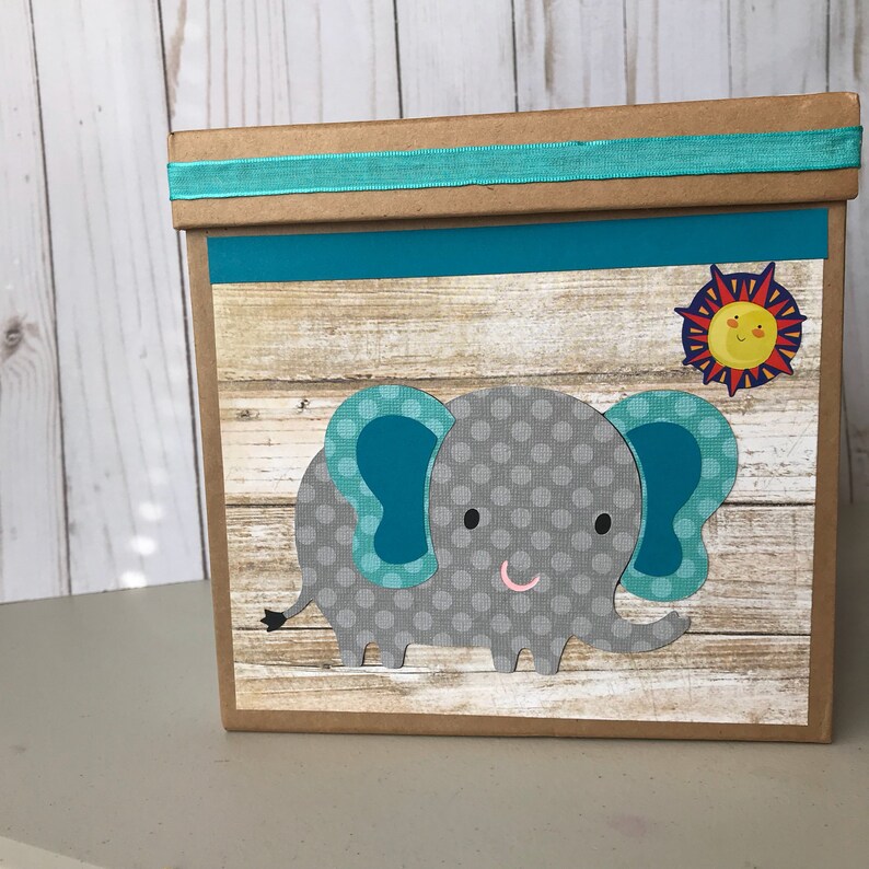 Elephant baby shower/birthday party Card box safari baby Etsy