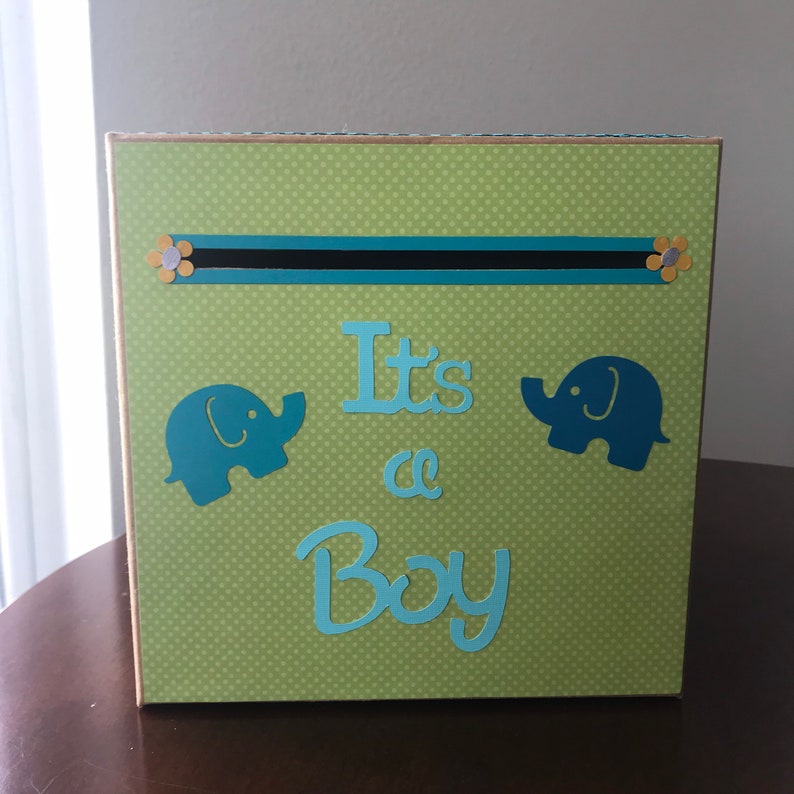 Elephant baby shower/birthday party Card box safari baby Etsy