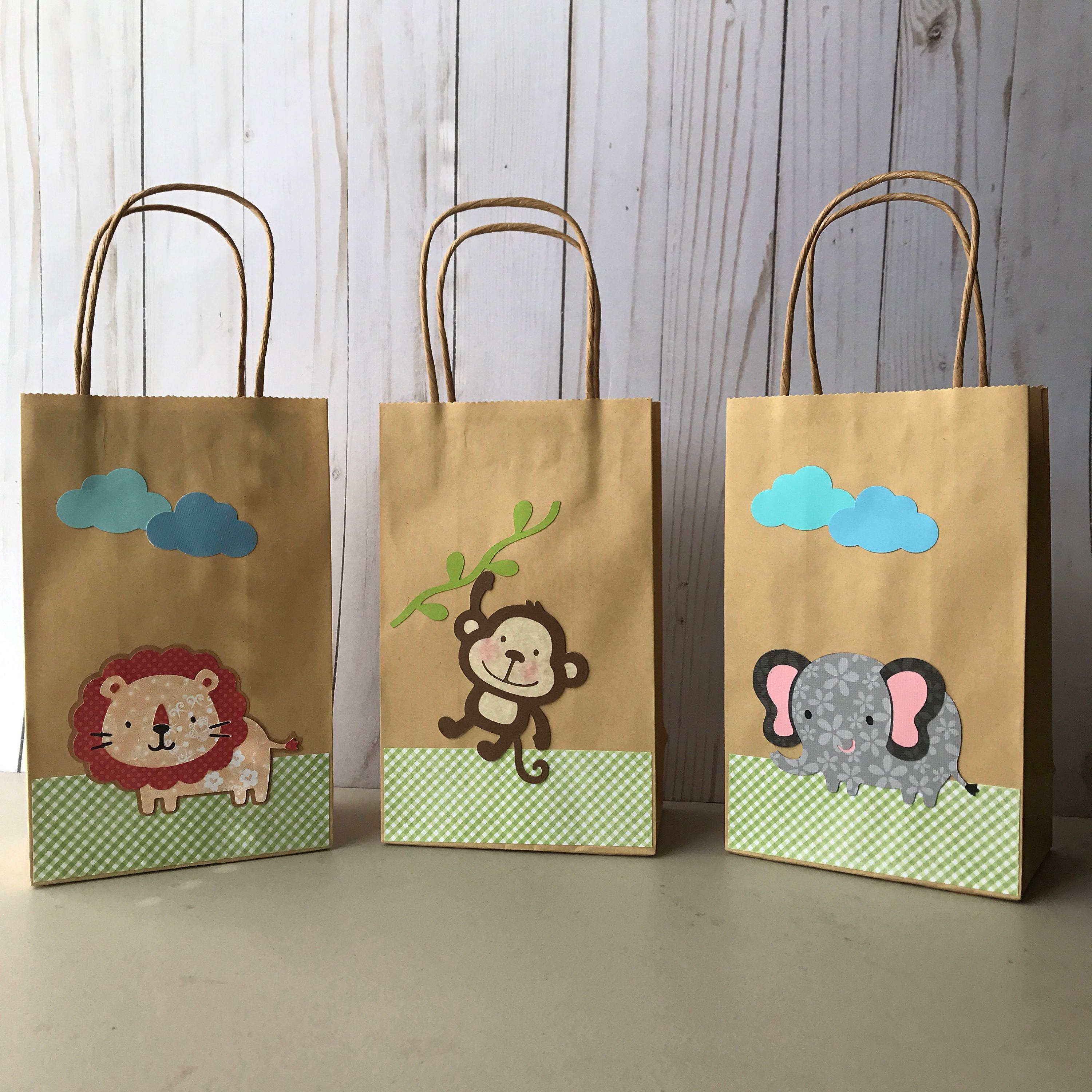 Set of 8 Safari favor bags jungle animals favor bags safari Etsy