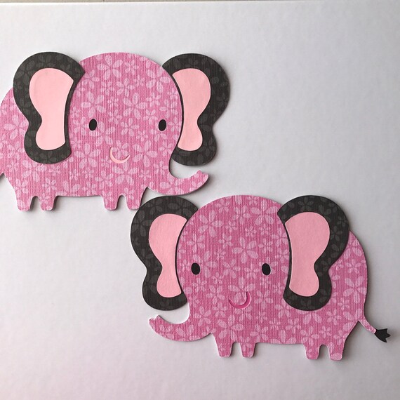 Pink Elephant Die Cut Elephant Baby Shower Decor Elephant Etsy