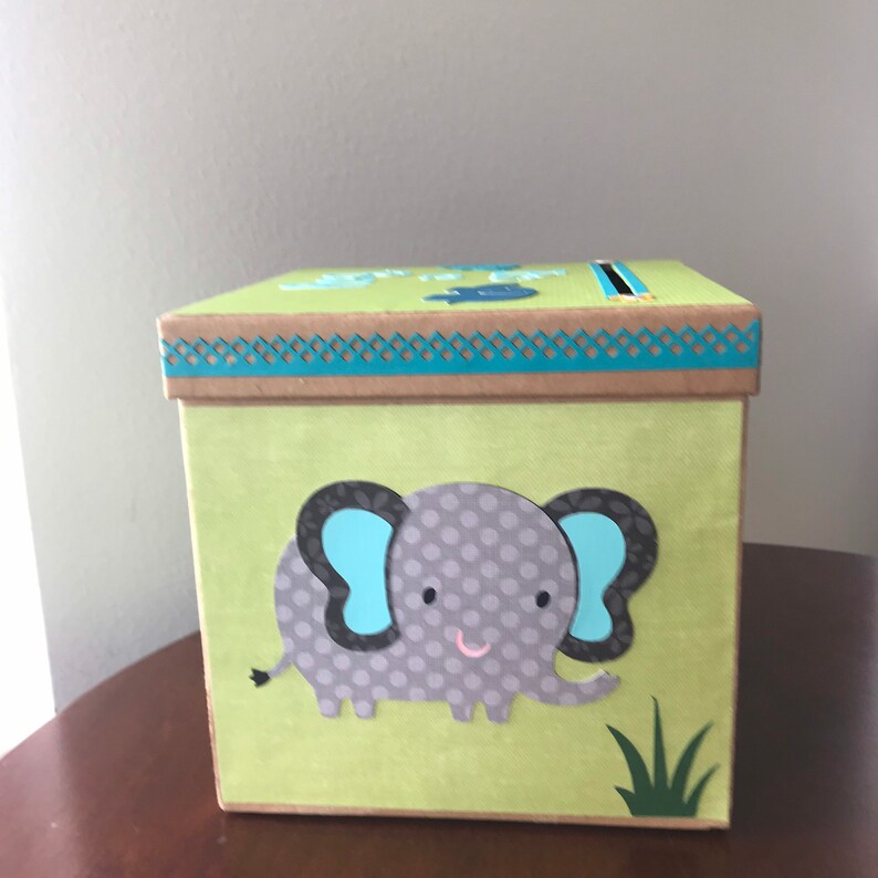 Elephant baby shower/birthday party Card box safari baby Etsy