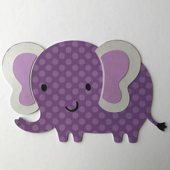 Purple Elephant Cut Outs Elephant Die Cuts Baby Shower Etsy