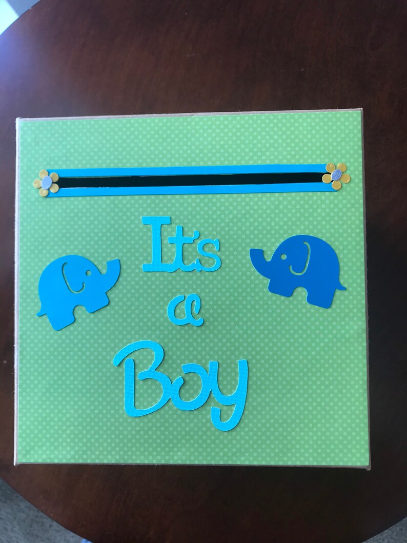 Elephant baby shower/birthday party Card box safari baby Etsy