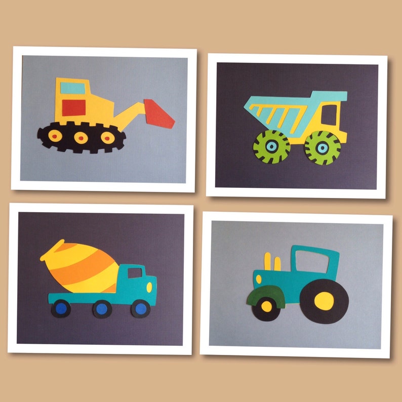 Construction wall art Boys Bedroom Baby Room Decor Nursery | Etsy