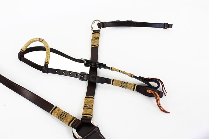Western Barrel Horse Handmade Tack One ear Hermann Oaks Leather Trail Show Bridle Headstall Breast Collar Set