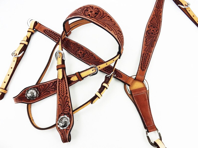 Horse Bridle Breast Collar Western Barrel Trail Cutting Horse Etsy