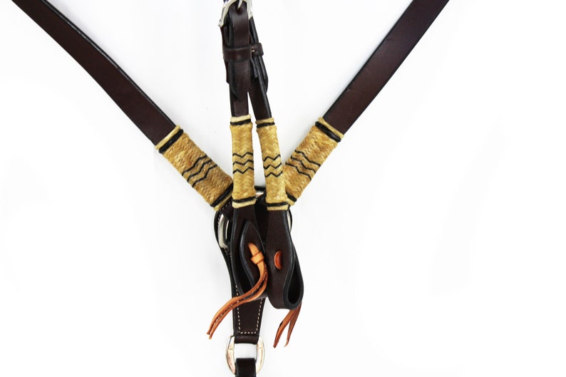 Western Barrel Horse Handmade Tack One ear Hermann Oaks Leather Trail Show Bridle Headstall Breast Collar Set
