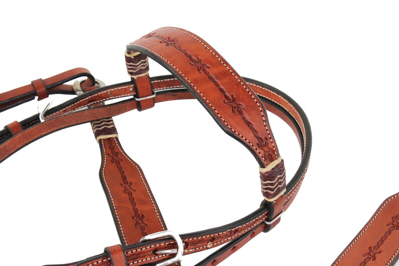 Classic Style Leather Western Horse Bridle Set Tooled Hermann Etsy Canada