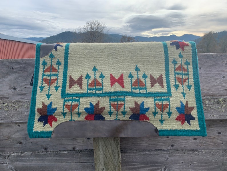 Cutting Roping Rodeo Show Barrel Horse Saddle Pad Blanket Trail Handmade Unique Merino Mohair Wool Western Barrel