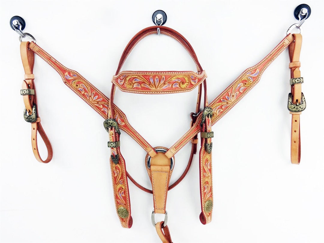 Horse Riding Bridle Sethand Painted Horse Tack, Western Horse Tack