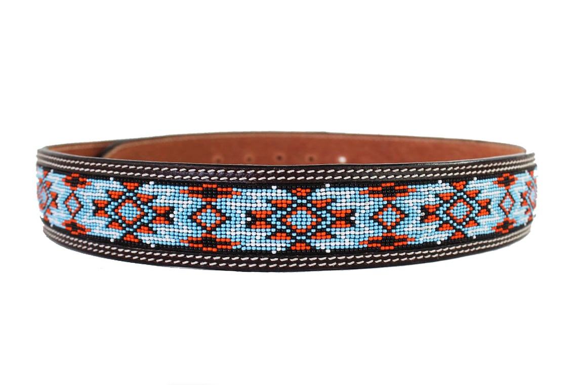 mens beaded belt