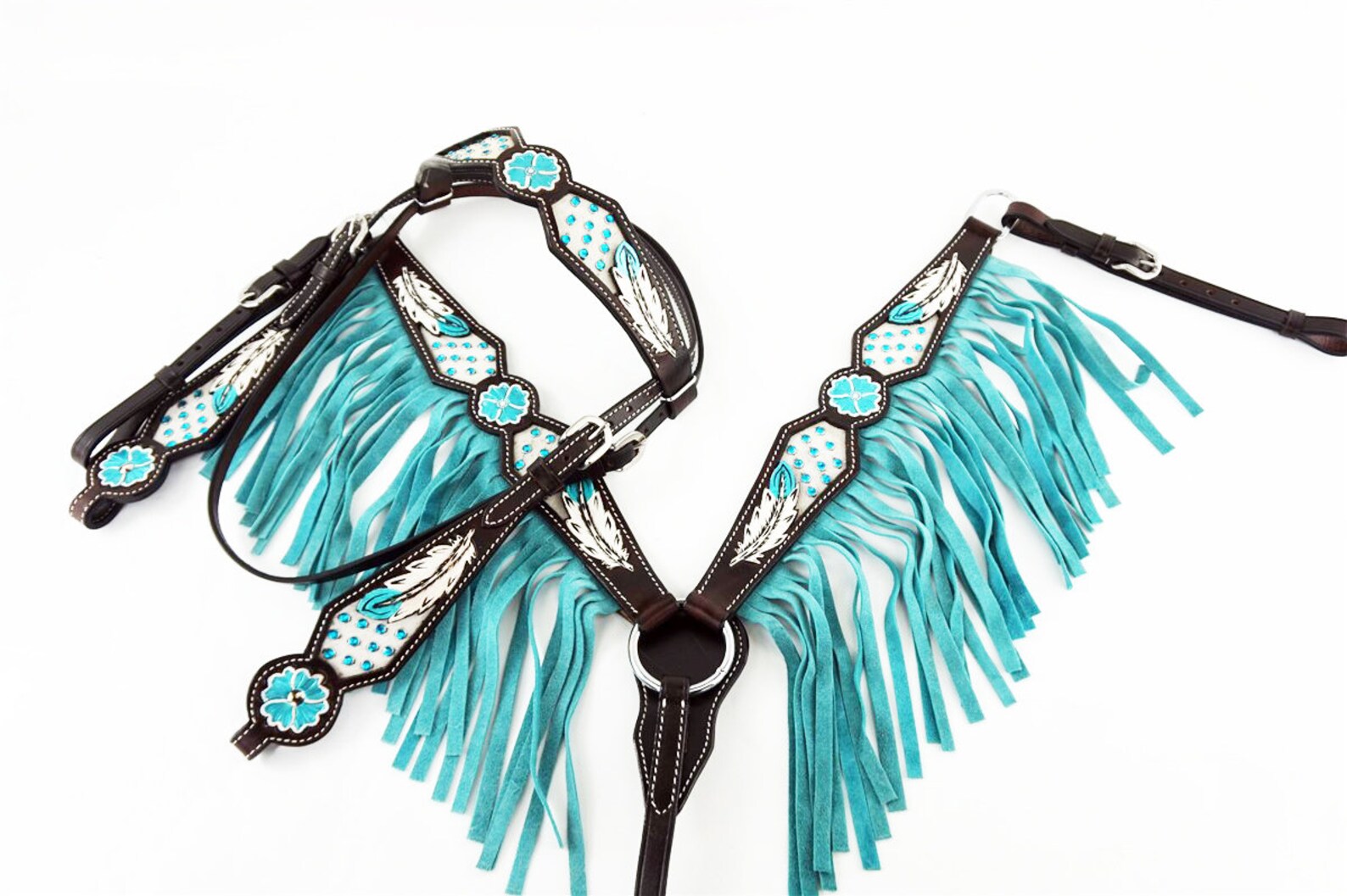 Custom horse bridle set Made To Order Handmade Feather Tooled Etsy