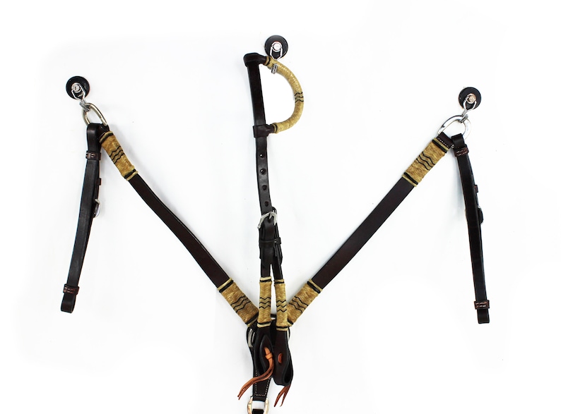Western Barrel Horse Handmade Tack One ear Hermann Oaks Leather Trail Show Bridle Headstall Breast Collar Set