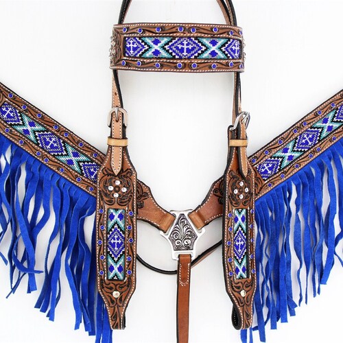 Custom Painted Horse Tack Set Western Headstall and Breast Etsy