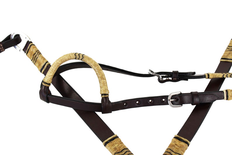 Western Barrel Horse Handmade Tack One ear Hermann Oaks Leather Trail Show Bridle Headstall Breast Collar Set