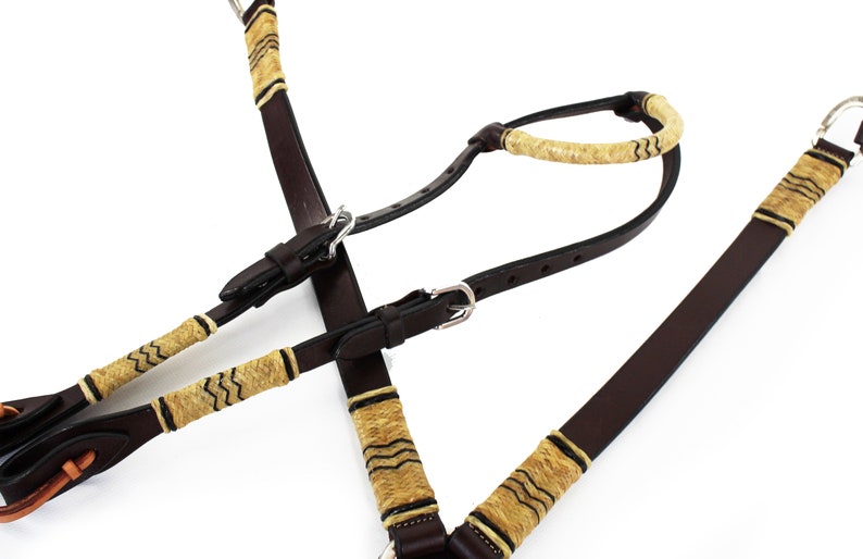 Western Barrel Horse Handmade Tack One ear Hermann Oaks Leather Trail Show Bridle Headstall Breast Collar Set