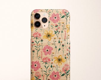 Funda de madera con flores, funda para iPhone 15, funda para iPhone 13 Pro, funda MagSafe, funda para iPhone 11 Pro, funda para iPhone 14, flores, regalo bonito, funda para Galaxy S23