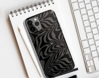 iPhone 15 Case, Clear iPhone Case, iPhone 13 Case, Black Swirls, Unique Art, iPhone 12 Case, iPhone 14 Case, iPhone 15 Pro Case, Galaxy Case