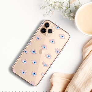 Evil Eyes, iPhone Case, iPhone 13 Case, Boho, Amulet, Eye, iPhone 12 Case, iPhone 15 Case, Mystic, Magic, Clear Case, iPhone 14 Case, Ethnic