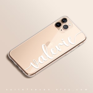 Clear iPhone Case Personalized iPhone 13 Case iPhone 12 Case iPhone 15 Case Monogram Cute Name on Case iPhone 14 Pro Max Script Name Colors