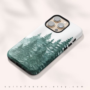 iPhone 15 Pro Max, Custodia, Acquerello, Foresta, Natale, Pini, Custodia iPhone 14, Custodia iPhone 15, Custodia iPhone 13, Custodia iPhone 12 Pro, Regalo